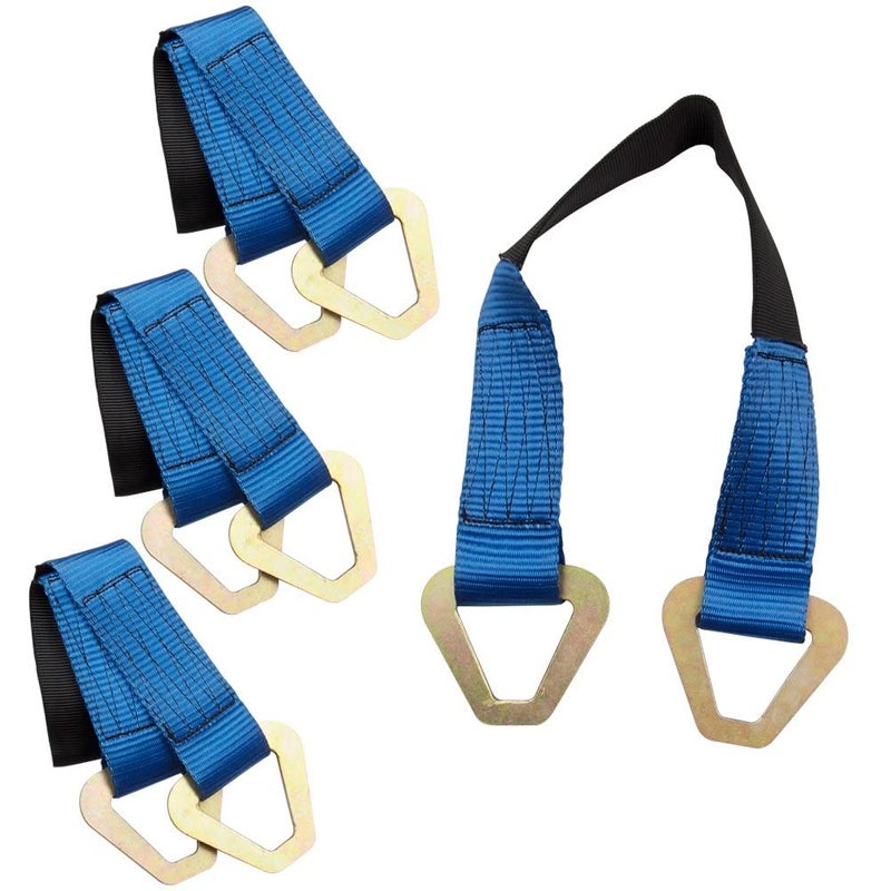 Pindex Axle Straps 10000 Lbs Break Strength 3335 Lbs Working Load Blue Car Axle Straps for Race Car Hauler Tow Truck 4x4 Off-Road,4 Pack (2 Inch by 24 Inch) - Image 5
